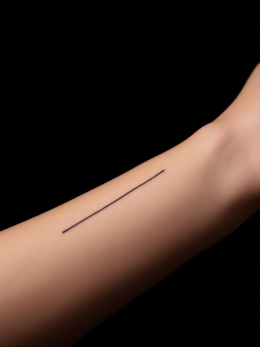 Tatuaje fine line minimalista en el antebrazo